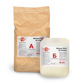 Эластичное покрытие для гидроизоляции и защиты строительных конструкций из бетона, железобетона и камня WETISOL Ecto 2K Elastic